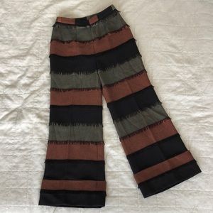 Crop flare fringe pants